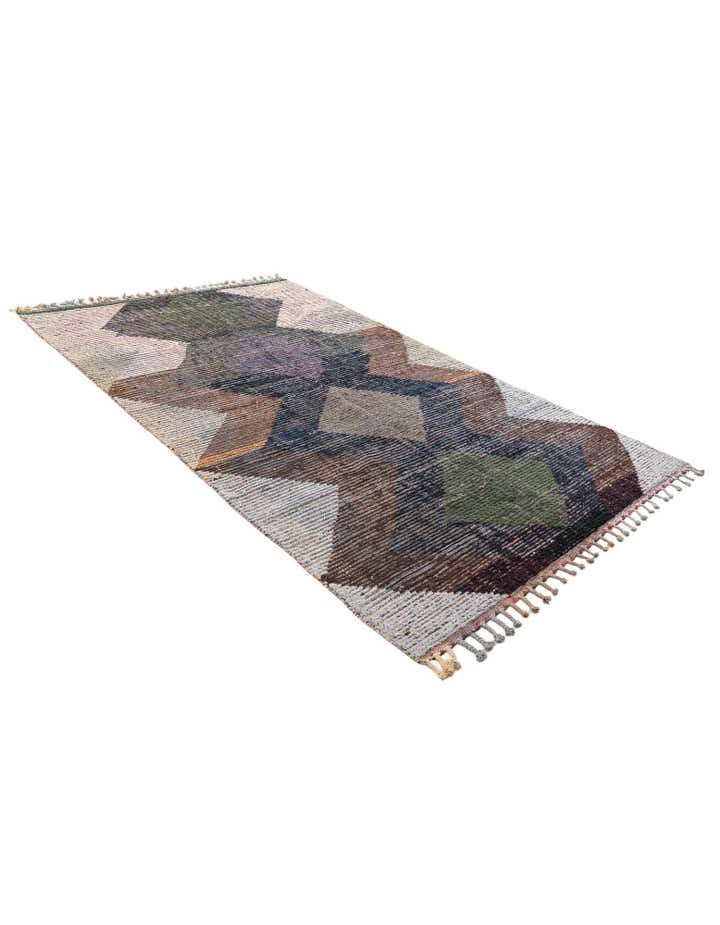 6' 4 x 10' 5 Hand Knotted Moroccan Wool Runner Rug