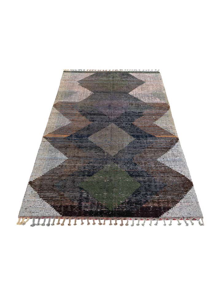 6' 4 x 10' 5 Hand Knotted Moroccan Wool Runner Rug