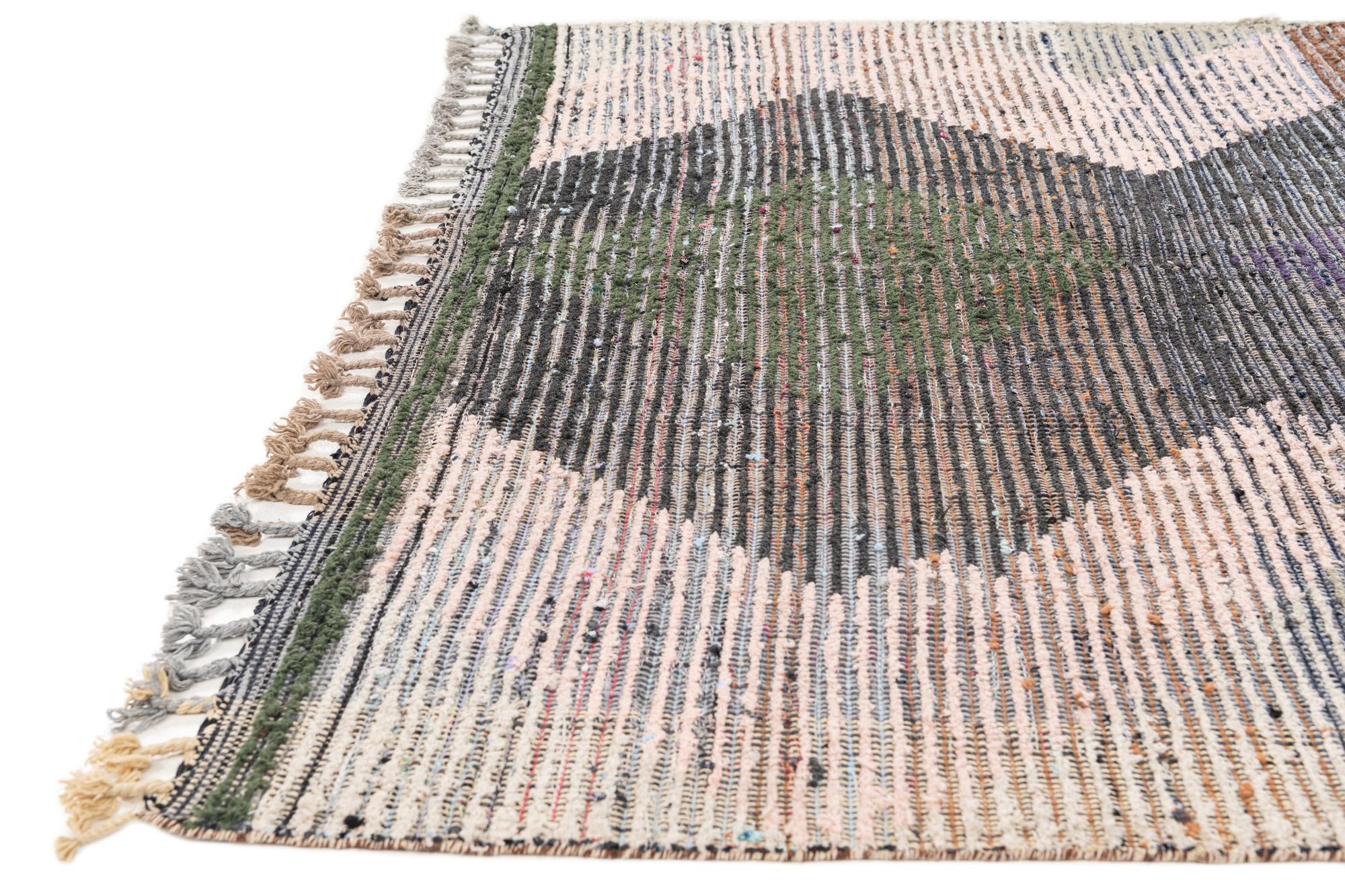 6' 4 x 10' 5 Hand Knotted Moroccan Wool Runner Rug
