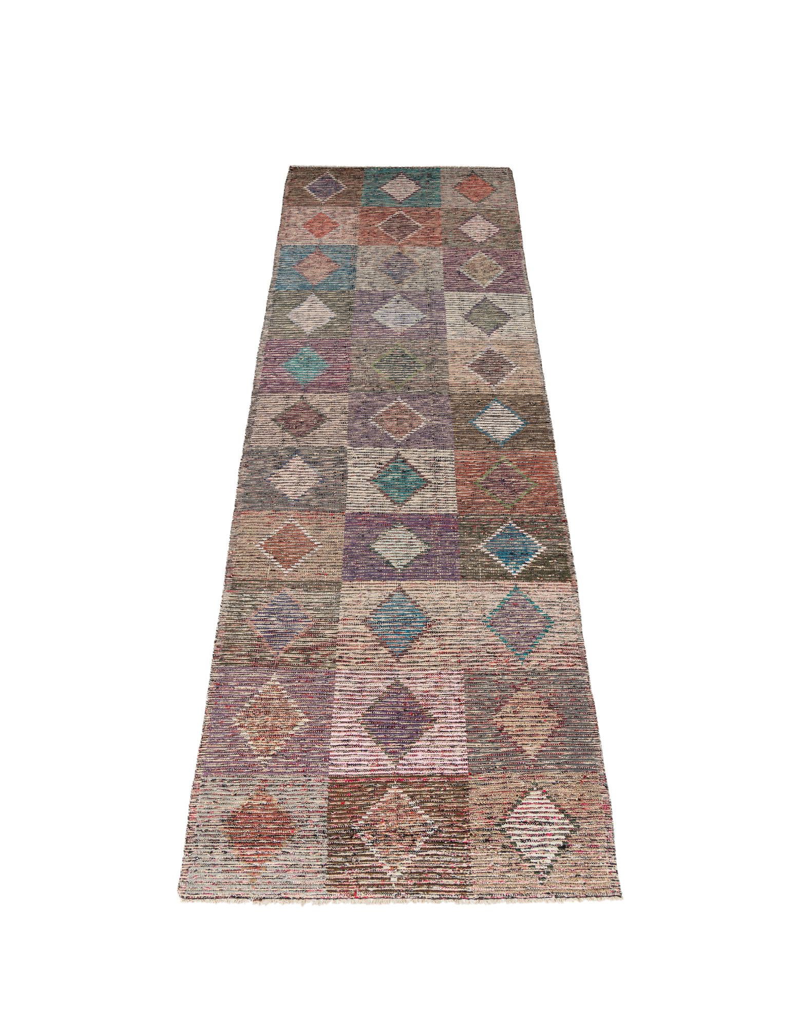 4' 5 x 15' Hand Knotted Moroccan Wool Runner Rug