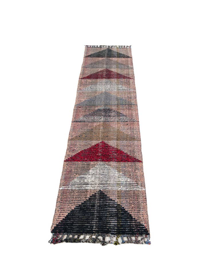 Detail image of 2' 8 x 11' 10 Hand Knotted Moroccan Wool Runner Rug