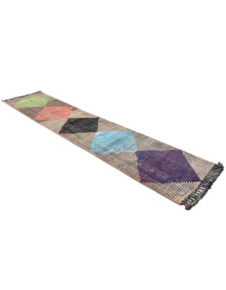 2' 6 x 12' Hand Knotted Moroccan Wool Runner Rug