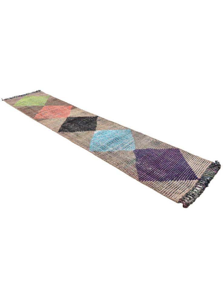 Detail image of 2' 6 x 12' Hand Knotted Moroccan Wool Runner Rug