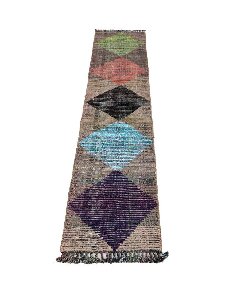 Detail image of 2' 6 x 12'  Hand Knotted Moroccan Wool Runner Rug