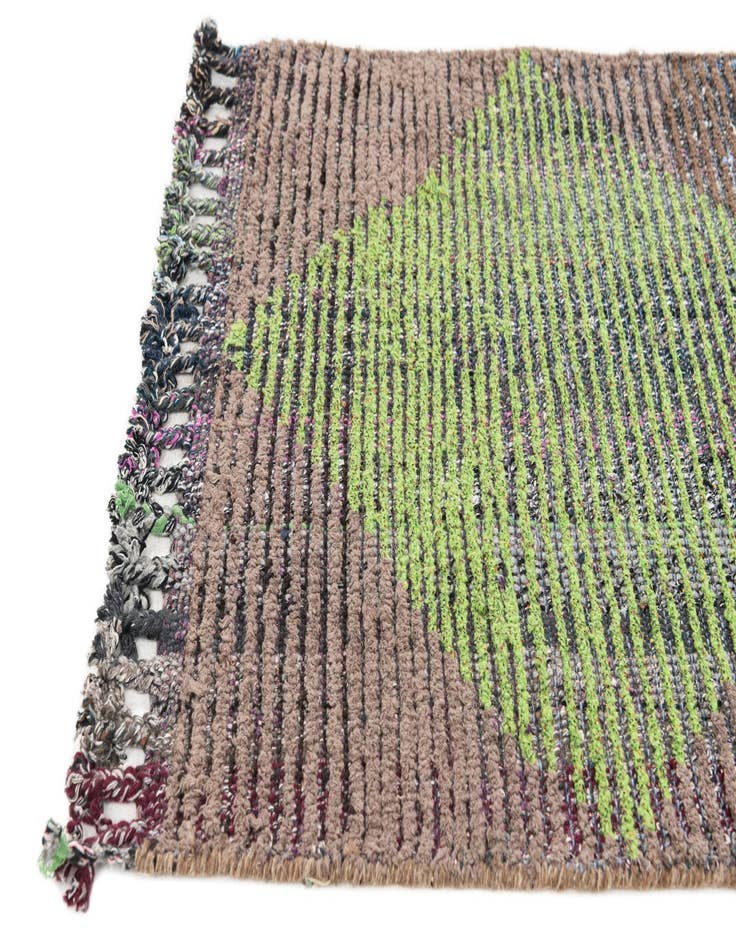 Detail image of 2' 6 x 12'  Hand Knotted Moroccan Wool Runner Rug