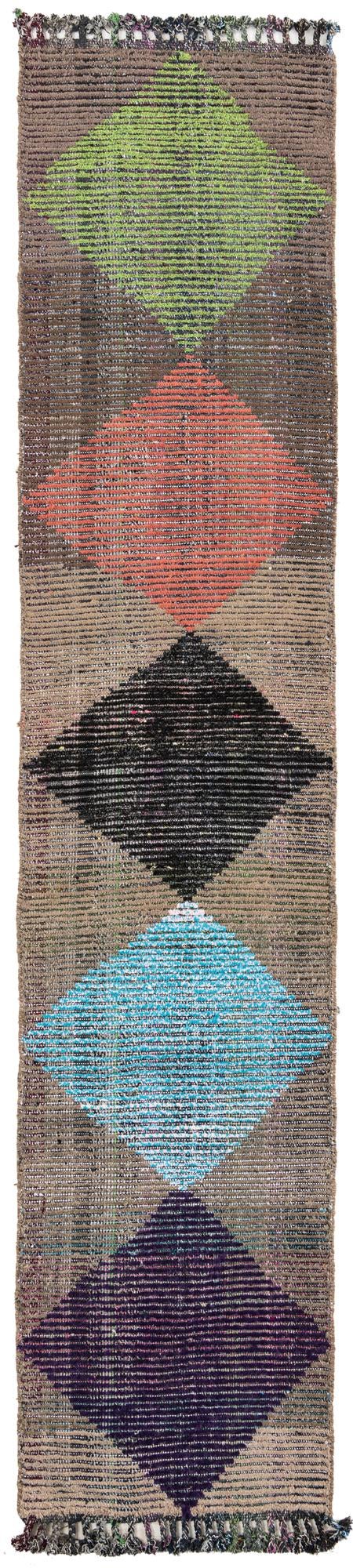 2' 6 x 12' Hand Knotted Moroccan Wool Runner Rug