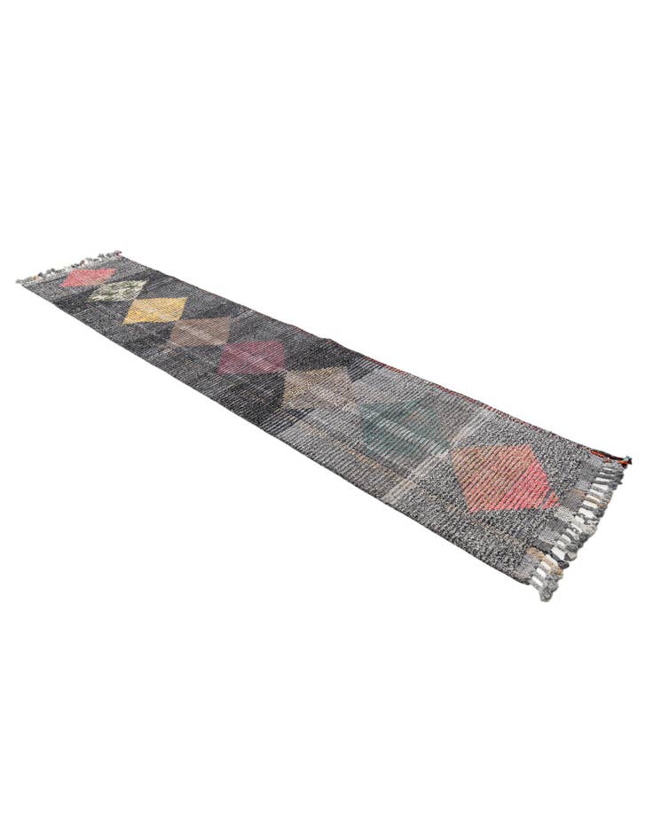 Detail image of 2' 6 x 12' 5 Hand Knotted Moroccan Wool Runner Rug