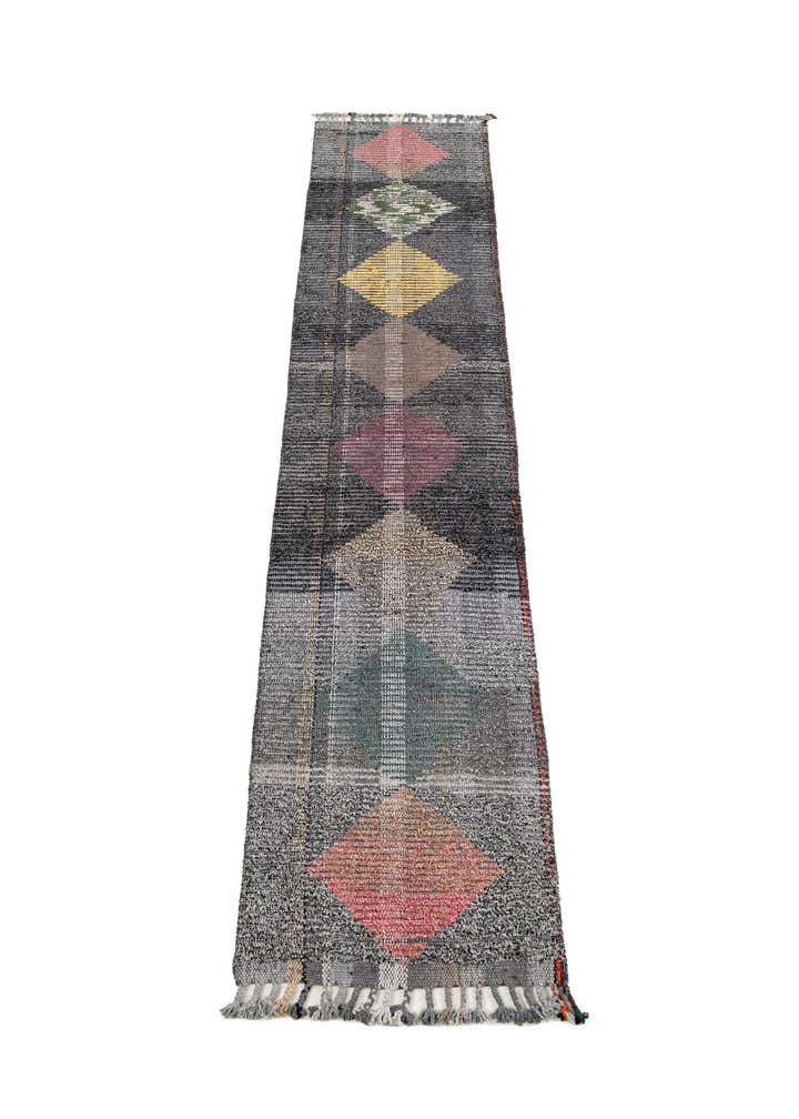 2' 6 x 12' 5 Hand Knotted Moroccan Wool Runner Rug