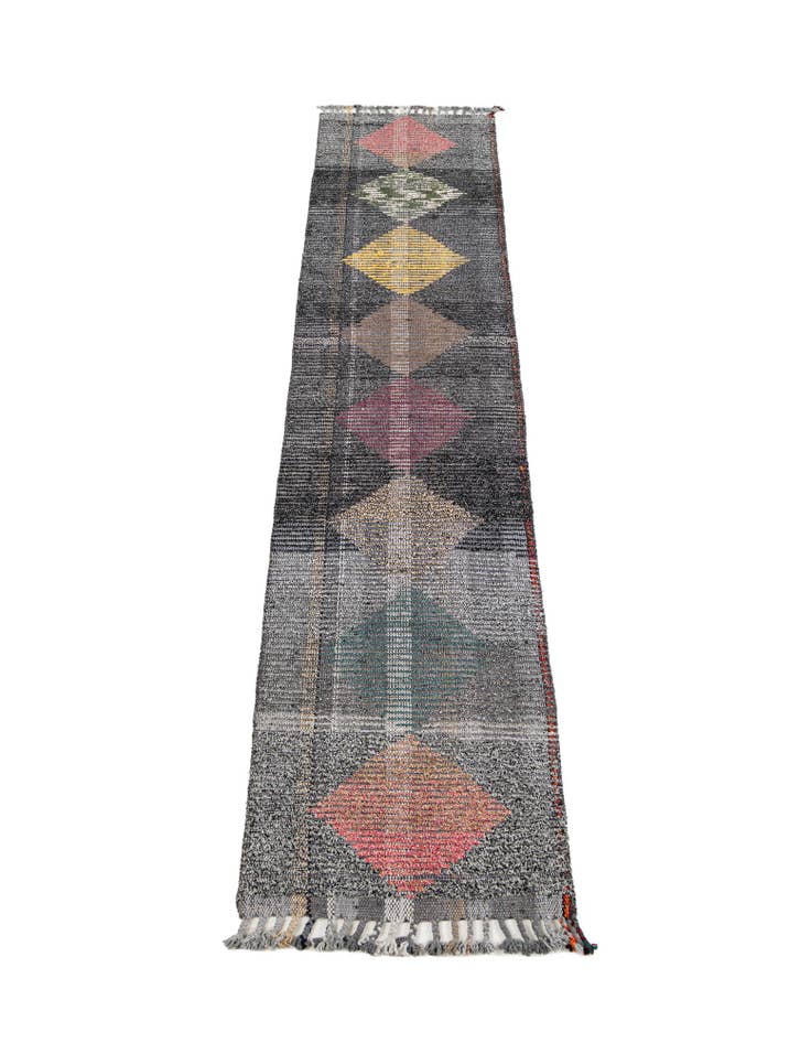 Detail image of 2' 6 x 12' 5 Hand Knotted Moroccan Wool Runner Rug