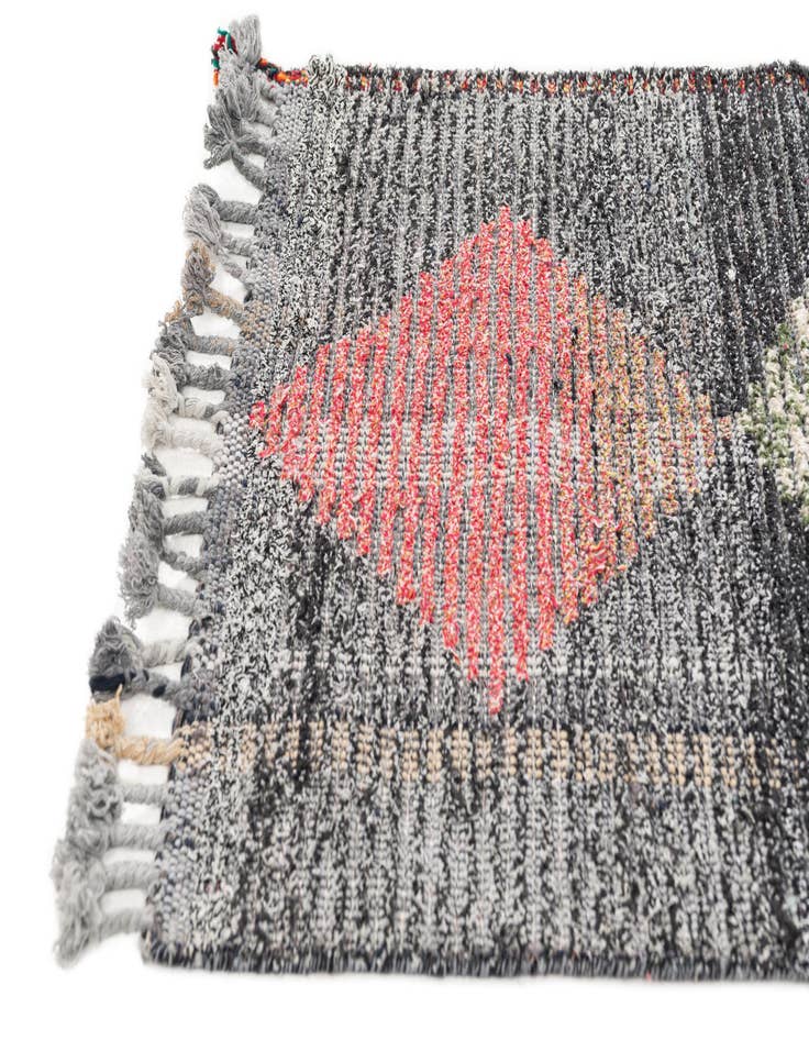 Detail image of 2' 6 x 12' 5 Hand Knotted Moroccan Wool Runner Rug