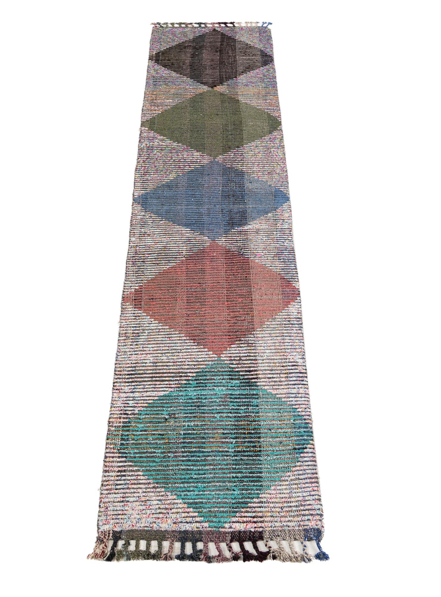 2' 6 x 12' 4 Hand Knotted Moroccan Wool Runner Rug