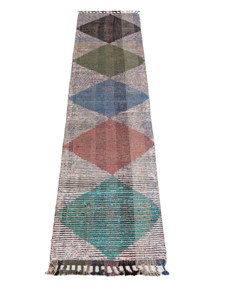 Detail image of 2' 6 x 12' 4  Hand Knotted Moroccan Wool Runner Rug