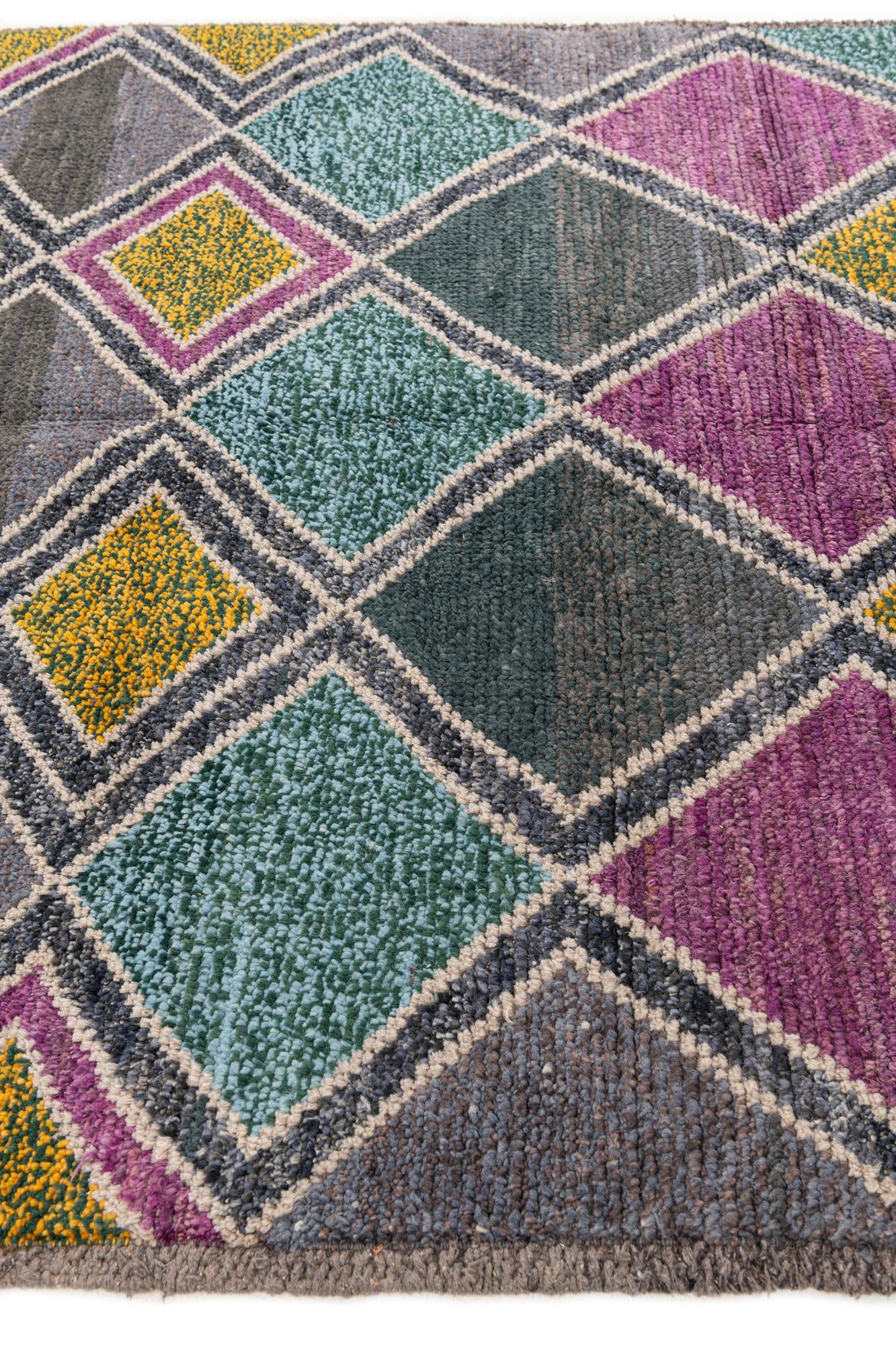 5' x 15' 2 Hand Knotted Moroccan Wool Runner Rug
