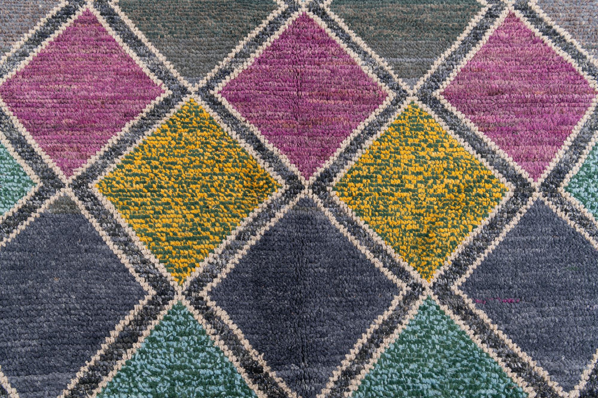 5' x 15' 2 Hand Knotted Moroccan Wool Runner Rug