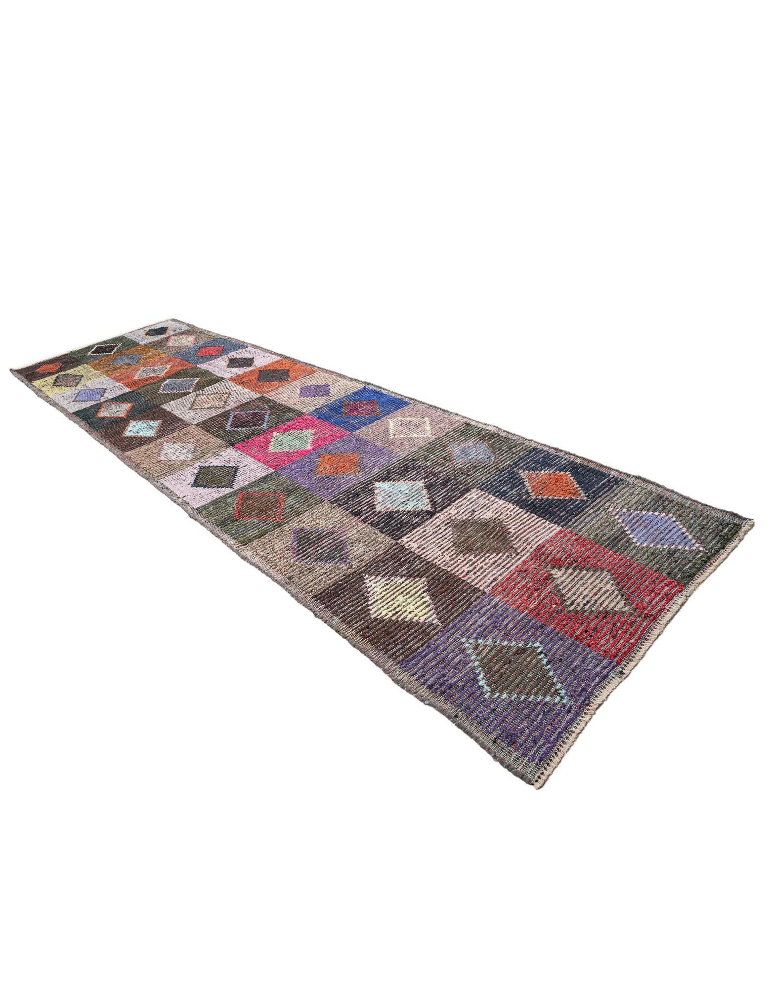 4' 5 x 14' 10 Hand Knotted Moroccan Wool Runner Rug