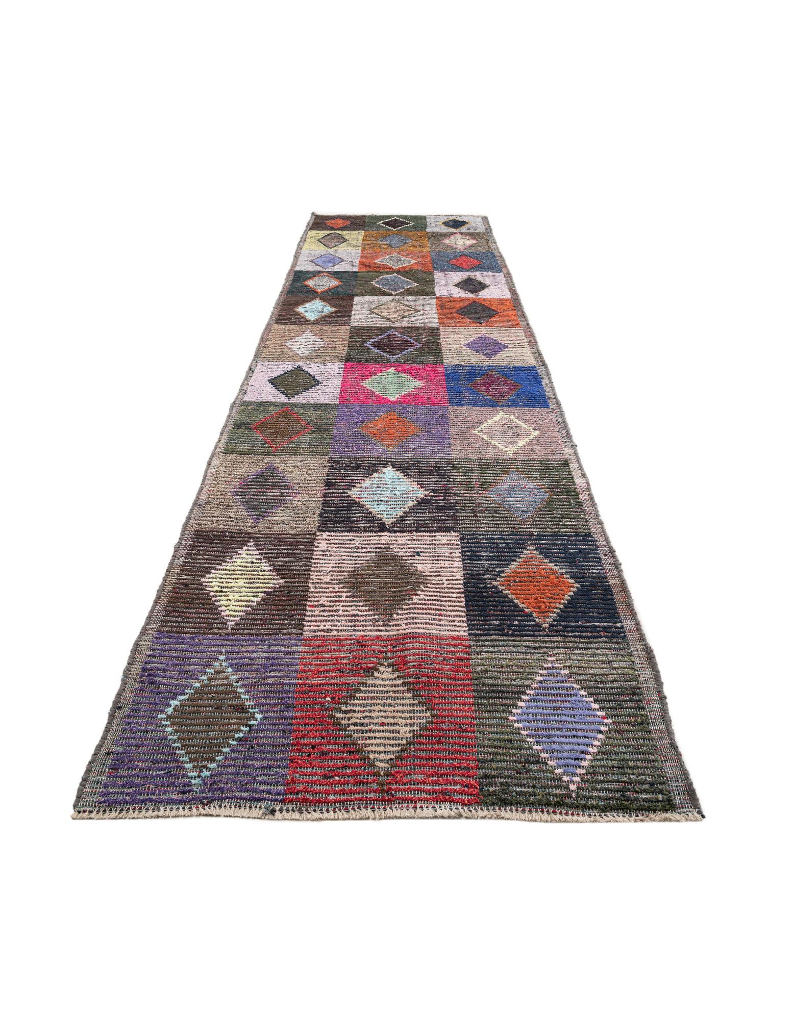 4' 5 x 14' 10 Hand Knotted Moroccan Wool Runner Rug