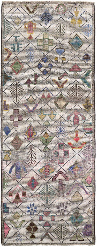 Detail image of 5' 7 x 14' 8 Hand Knotted Moroccan Runner Rug