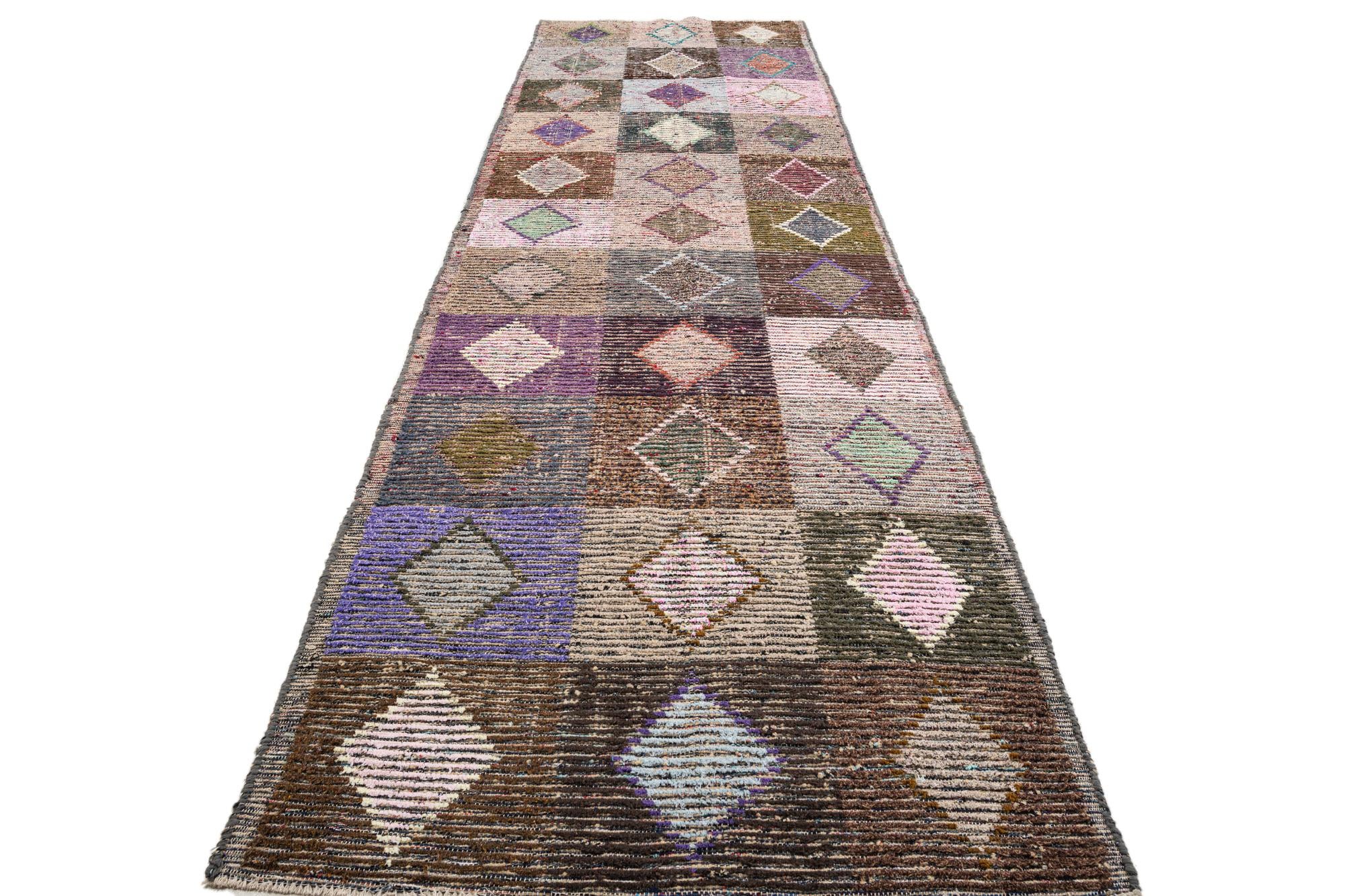 4' 6 x 14' 5 Hand Knotted Moroccan Wool Runner Rug