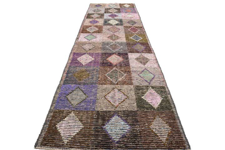 4' 6 x 14' 5 Hand Knotted Moroccan Wool Runner Rug