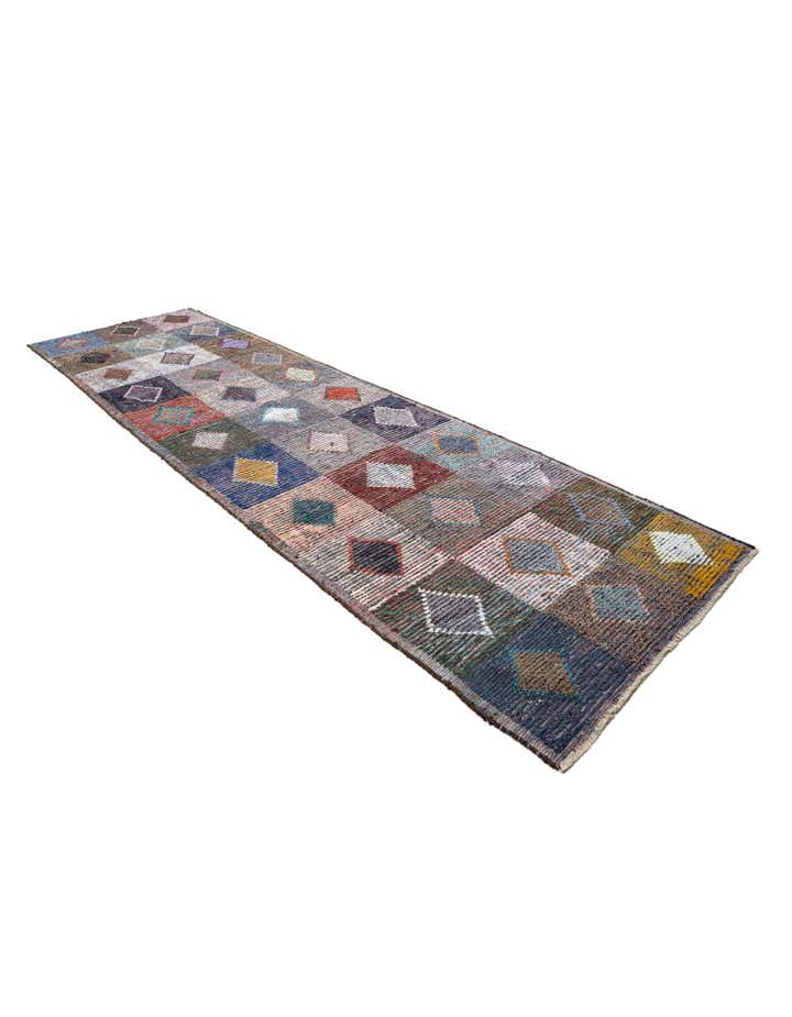 4' 5 x 15' 6 Hand Knotted Moroccan Wool Runner Rug