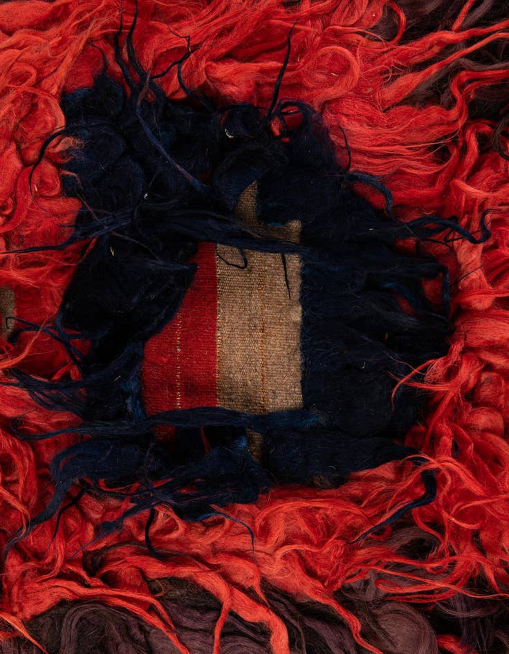 Detail image of 3' 10 x 12' 6  Hand Knotted Moroccan Wool Runner Rug