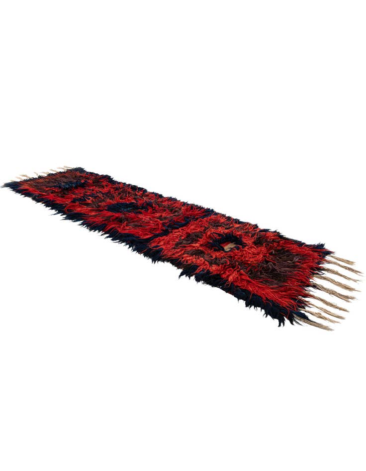 Detail image of 3' 10 x 12' 6 Hand Knotted Moroccan Wool Runner Rug