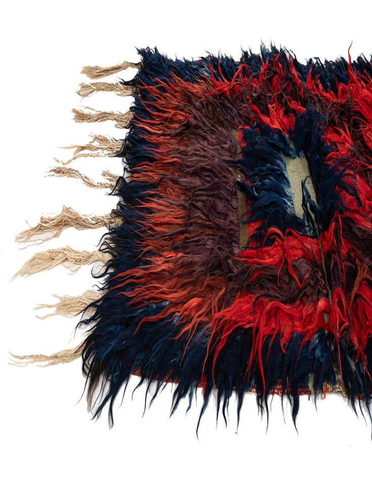 Detail image of 3' 10 x 12' 6 Hand Knotted Moroccan Wool Runner Rug