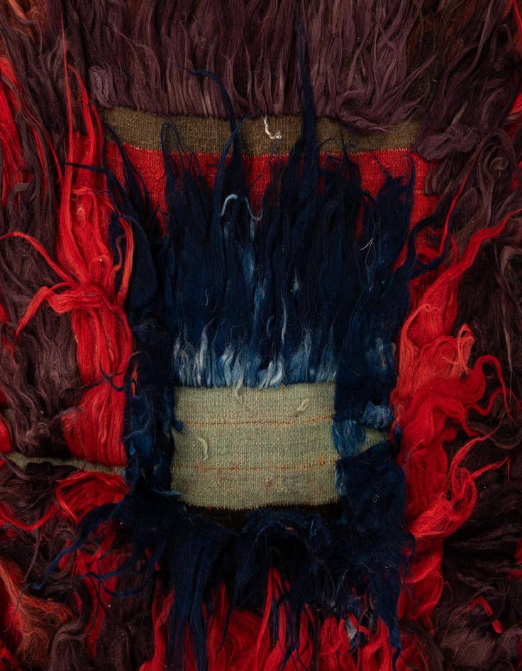 Detail image of 3' 10 x 12' 6  Hand Knotted Moroccan Wool Runner Rug