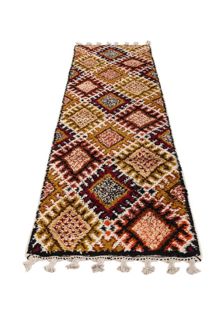 2' 8 x 8' 1 Hand Knotted Moroccan Wool Runner Rug