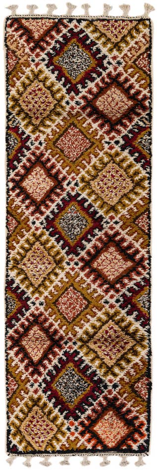 Detail image of 2' 8 x 8' 1 Hand Knotted Moroccan Wool Runner Rug