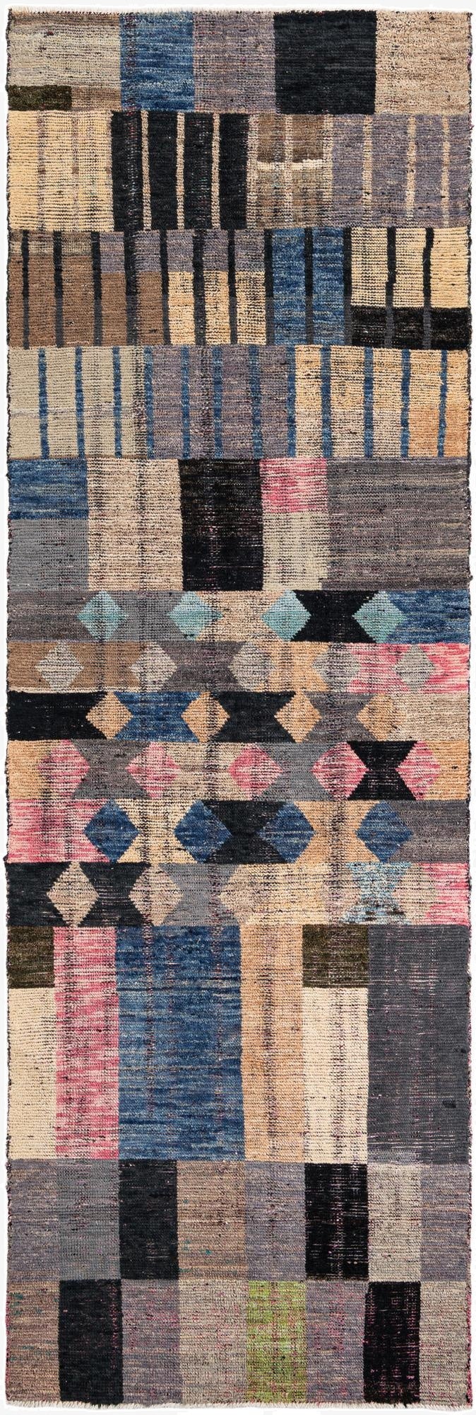 3' 10 x 11' 9 Hand Knotted Moroccan Wool Runner Rug