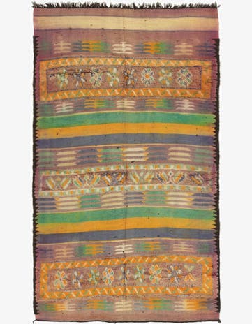 5' 8 x 10' 3 Hand Knotted Moroccan Wool Runner Rug