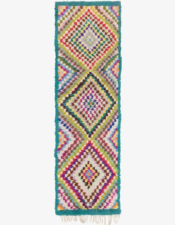 2' 10 x 9' 9 Hand Knotted Moroccan Wool Runner Rug