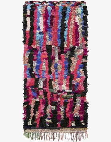 4' 2 x 8' 9 Hand Knotted Moroccan Wool Runner Rug