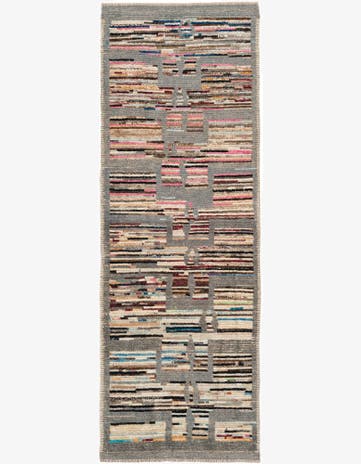 3' x 8' 4 Hand Knotted Moroccan Wool Runner Rug