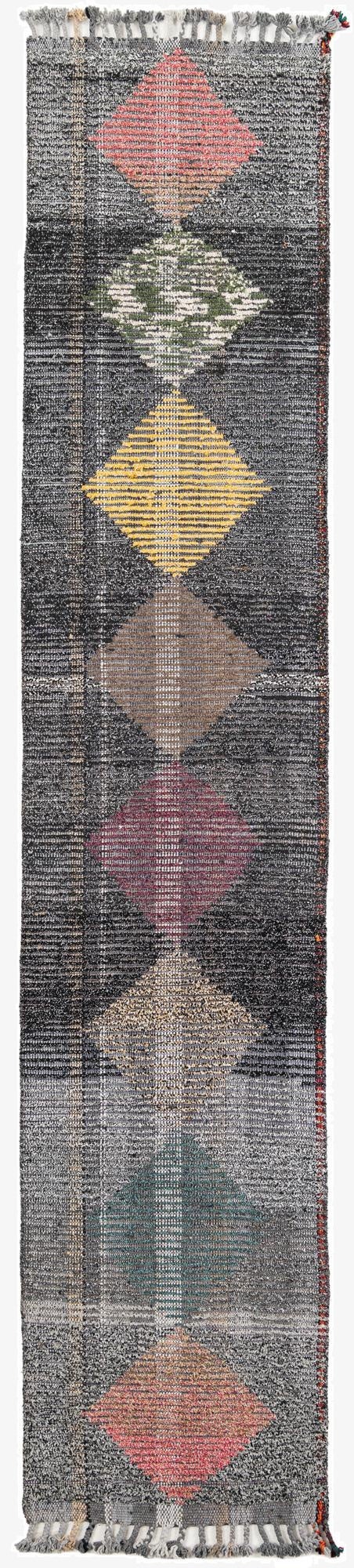 2' 6 x 12' 5  Hand Knotted Moroccan Wool Runner Rug