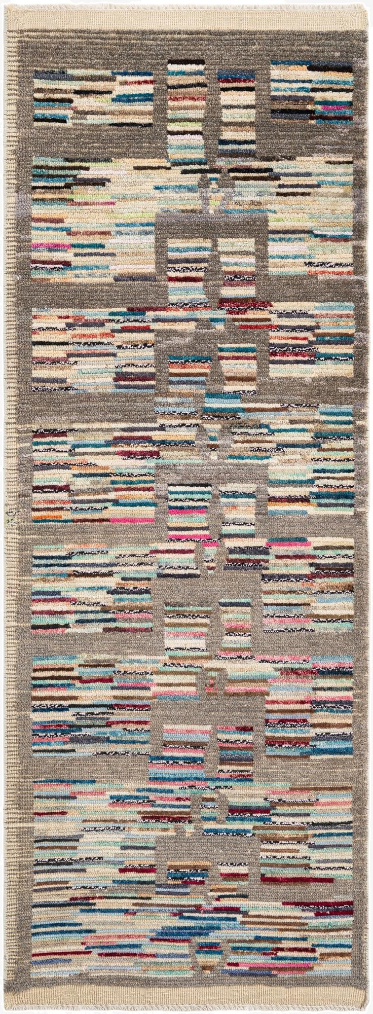 3' x 8'  Hand Knotted Moroccan Wool Runner Rug