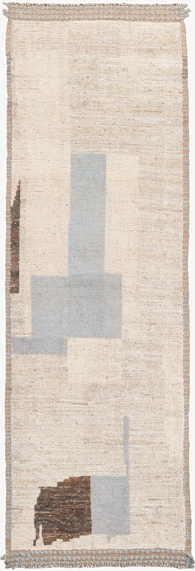 3' 3 x 10' 2  Hand Knotted Moroccan Wool Runner Rug