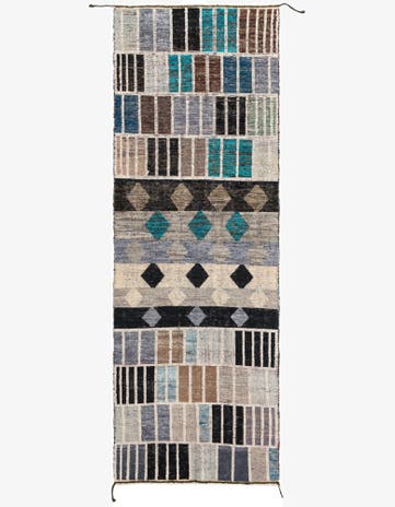 4' 1 x 11' 10 Hand Knotted Moroccan Wool Runner Rug