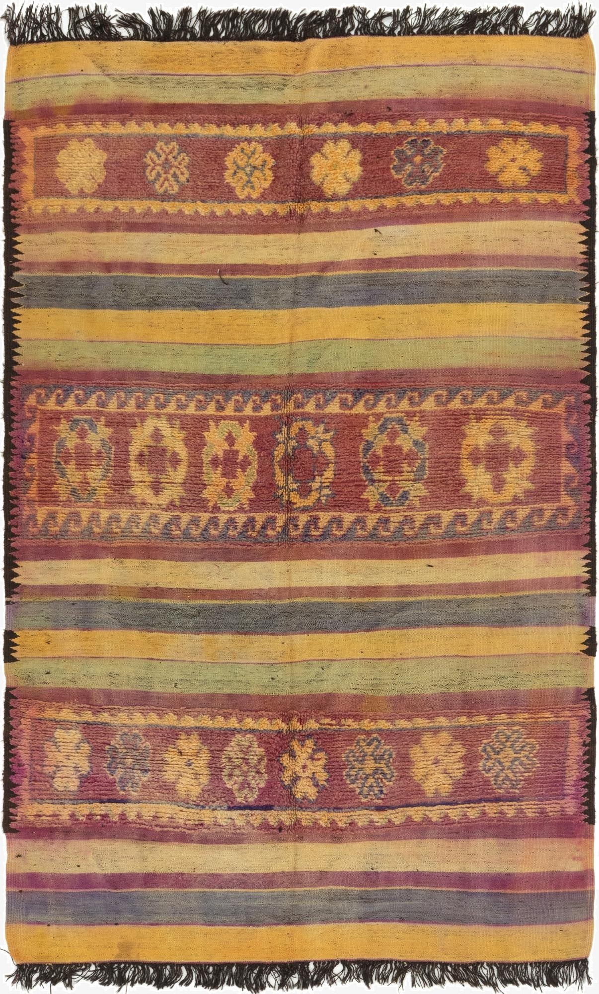 5' 9 x 10'  Hand Knotted Moroccan Wool Runner Rug