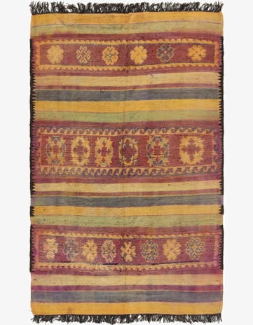 5' 9 x 10' Hand Knotted Moroccan Wool Runner Rug