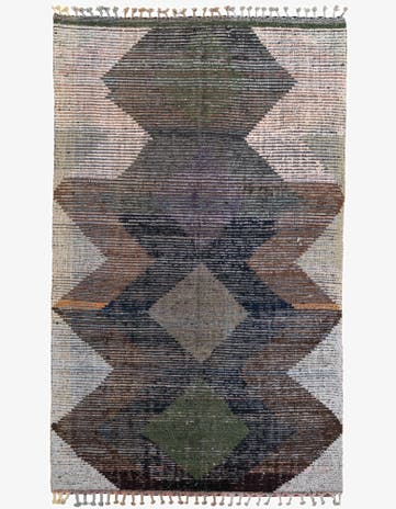 6' 4 x 10' 5 Hand Knotted Moroccan Wool Runner Rug