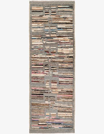 2' 10 x 8' 4 Hand Knotted Moroccan Wool Runner Rug