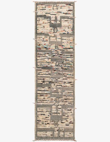 2' 9 x 10' Hand Knotted Moroccan Wool Runner Rug