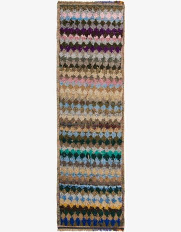 4' 4 x 14' 9 Hand Knotted Moroccan Wool Runner Rug