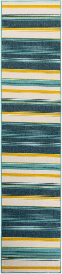 Detail image of 2' 7 x 12' Easy-Clean Border Indoor / Outdoor Runner Rug