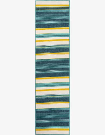 2' 7 x 10' Easy-Clean Border Indoor / Outdoor Runner Rug