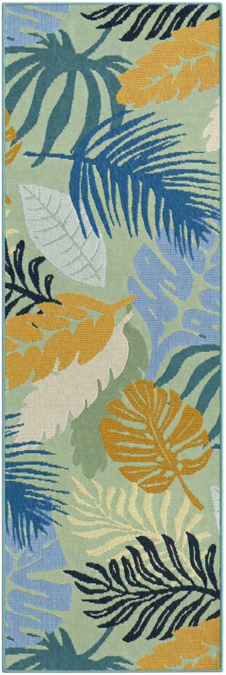 Detailansicht von 60cm x 185cm Leicht zu reinigen Botanical Innen- / Aussenbereich Läufer Teppich