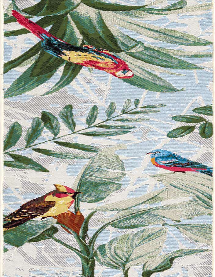 2' x 6' Easy-Clean Botanical Indoor / Outdoor Runner Rug