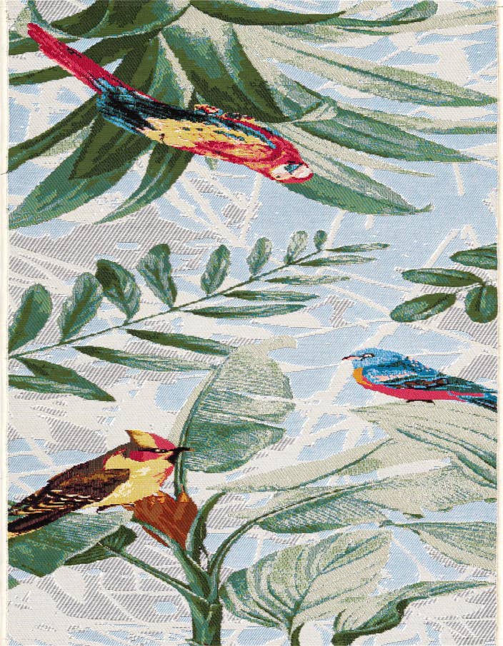 Detail image of 2' x 6' Easy-Clean Botanical Indoor / Outdoor Runner Rug